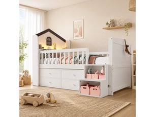 Lit cabane 90x200 cm <strong></strong>  <strong></strong> coloris blanc