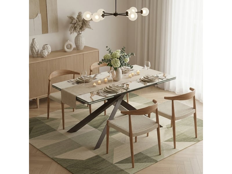  Table extensible en céramique et métal 160240x90 hover  - Conforama B