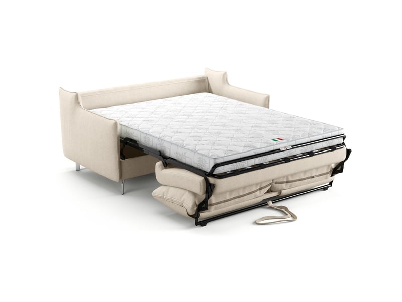  Canapé droit convertible 3 places en tissu chenille beige - ouverture express - astoria Astoria - Conforama E