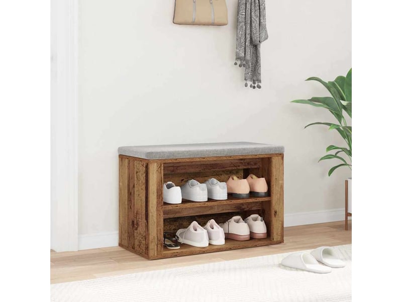  Meuble à chaussures, rack à chaussures 75x35x45 cm bois d'ingénierie bois ancien  - Conforama D