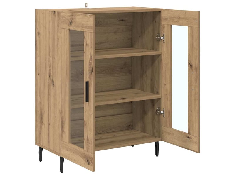  Buffet - bahut - meuble de rangement chêne artisanal 69,5 x 34 x 90 cm bois d'ingénierie  - Conforama E