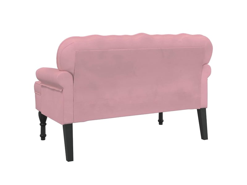  Canapé 2 places avec dossier rose 119,5x64,5x75 cm velours  - Conforama E