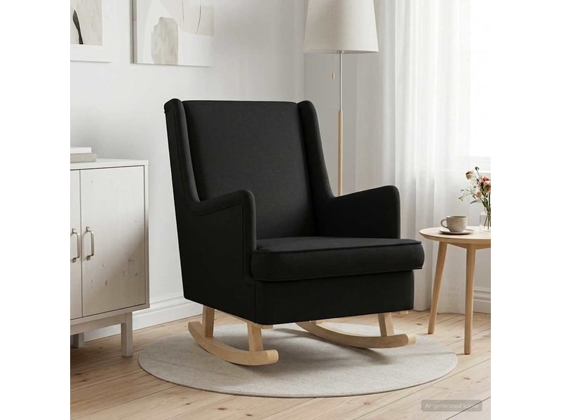 Vidaxl chaise à bascule noir 62 x 80 x 85 cm tissu - Conforama B
