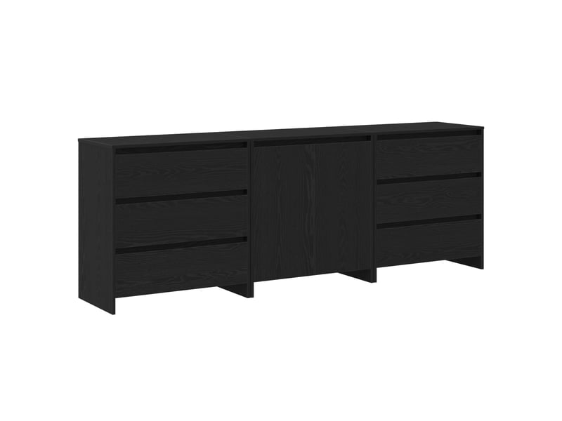  Buffet - bahut - meuble de rangement 3 pc noir 70 x 41 x 75 cm bois d'ingénierie  - Conforama B