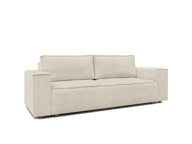  Canapé convertible 3 places avec coffre de rangement en tissu chenille beige foncé - harper Harper - Conforama E