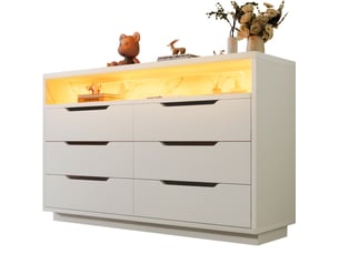 Commode 6 tiroir(s)    ULQENI  coloris blanc largeur 120 cm