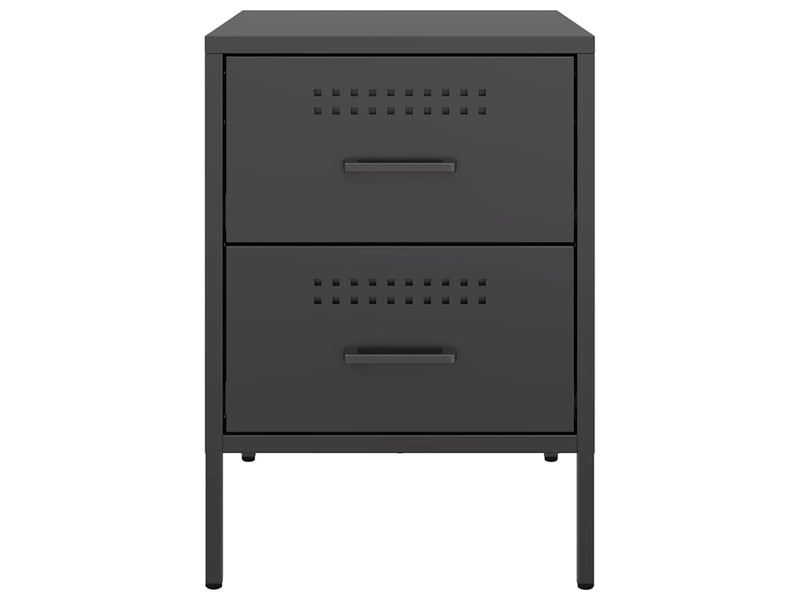 Lot de 2 tables de chevet - cabinet de chevet - table de nuit noir 36x39x50,5 cm acier - Conforama E