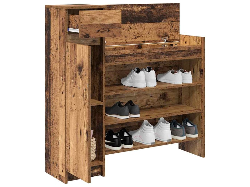  Banc à chaussures, meuble à chaussures 100,5x28x100 cm bois d'ingénierie shl5322  - Conforama C