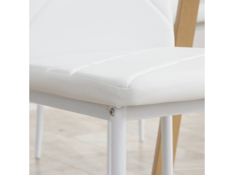  Produit dorrio chaises de salle à manger modernes similicuir blanc  - Conforama D