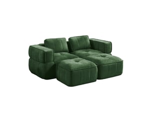Canapé droit compressé fixe MAISENTIEL 2 places Polyester vert