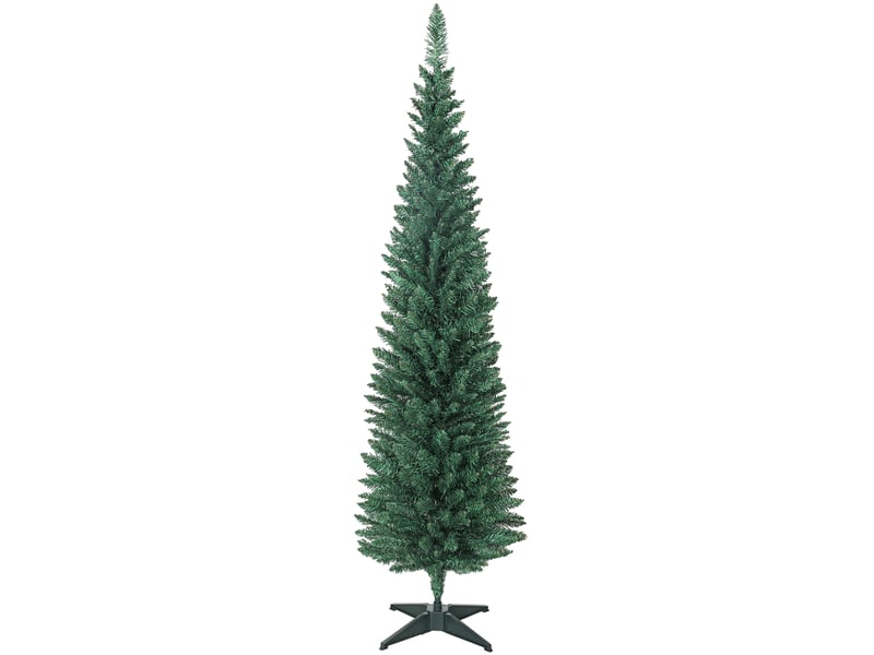  Sapin de noël artificiel 180 cm, arbre de noël slim, 321 pointes, pour maison bureau, facile à monter et ranger, vert  - Conforama B