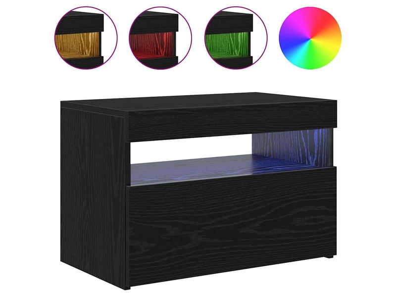 Meuble tv - banc tv - meuble de rangement 60 x 35 x 40 cm chêne noir bois d'ingénierie  - Conforama D