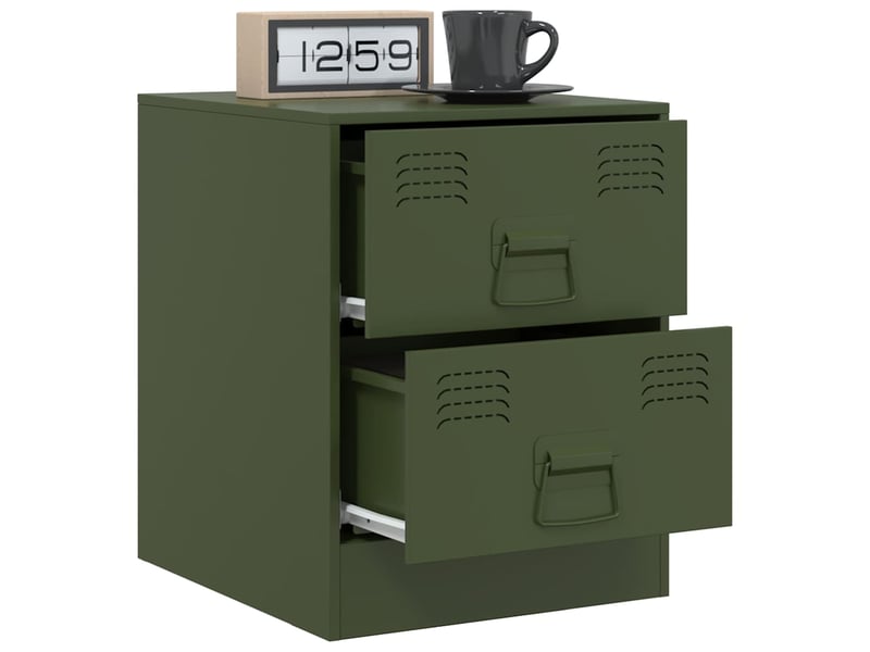  Lot de 2 tables de chevet - cabinet de chevet - table de nuit vert 34,5x39x44 cm acier  - Conforama C