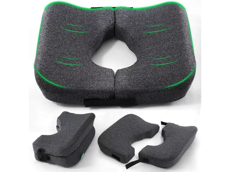 Coussin de siège en mousse à mémoire de forme, ergonomique en t – pliable, pour soulager douleurs coccyx - Conforama A