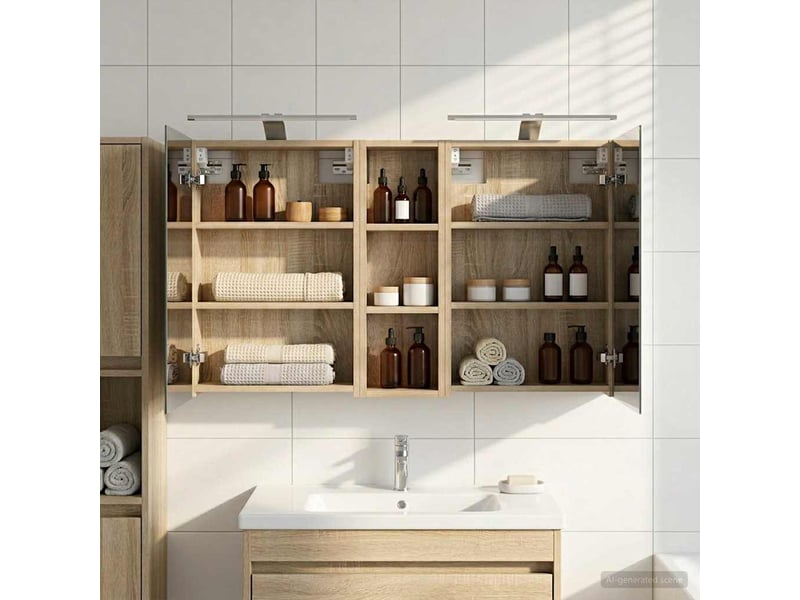  Ensemble de meubles de salle de bain 3 pcs 100x10.5x60.5 cm shl3893  - Conforama D