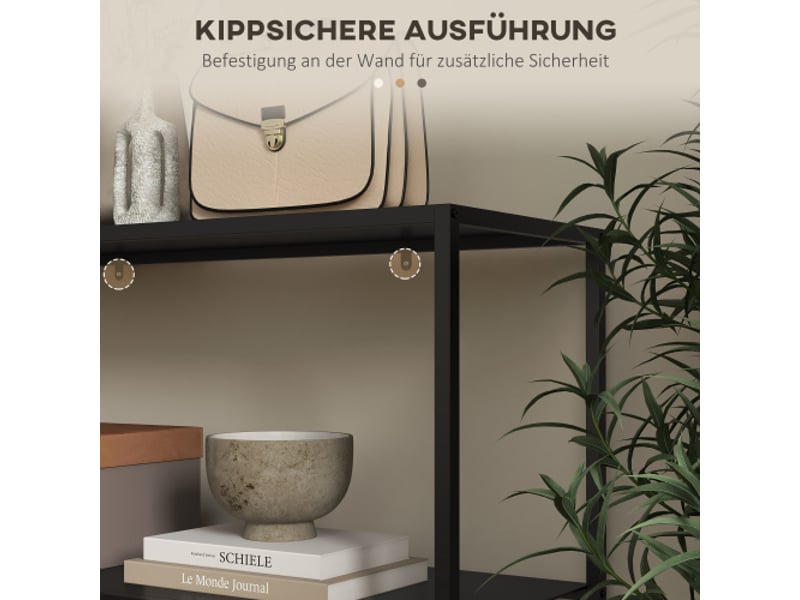  Console d'entrée en acier, 2 niveaux, avec dispositif anti-basculement, 90x30x75 cm  - Conforama D