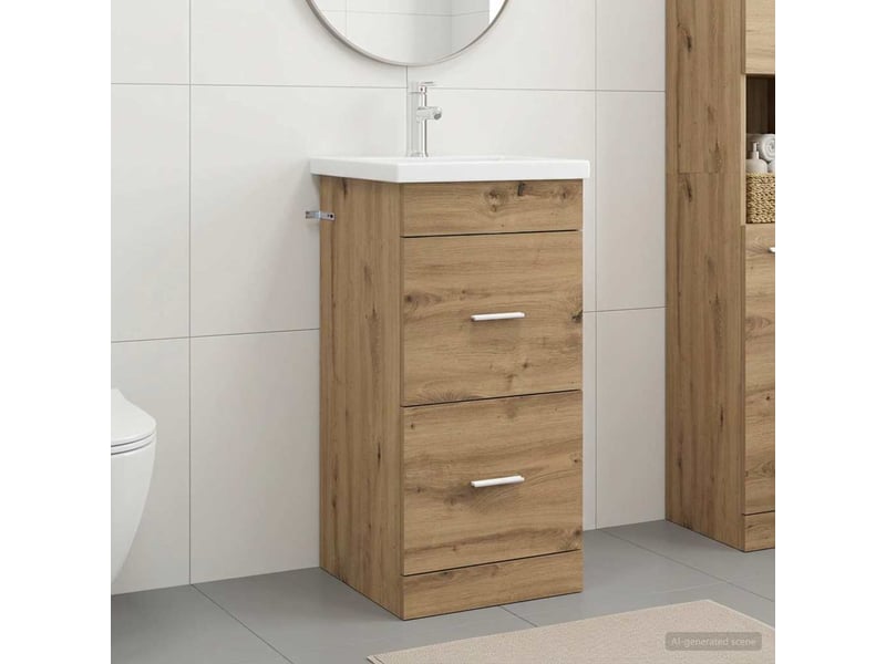  Meuble de salle de bain avec évier chêne artisanal shl2221  - Conforama B