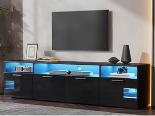 Meuble tv coloris noir 180 cm LEYTN