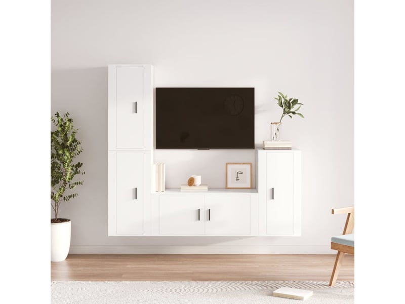  Ensemble de meubles tv 4 pcs blanc bois d'ingénierie shl87613  - Conforama B