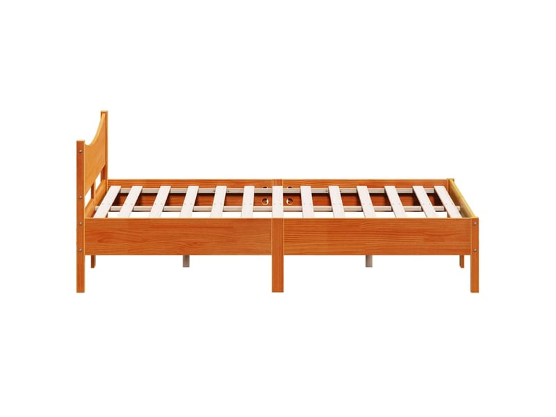  Lit double- lit adulte -  cadre de lit sans matelas  marron 150x200cm bois pin massif  - Conforama D