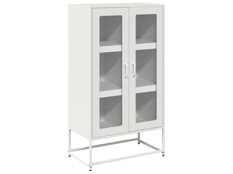  Buffet haut - bahut - meuble de rangement blanc 68x39x123 cm acier  - Conforama A