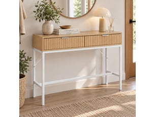 Console 2 tiroir(s) coloris blanc JUANIO