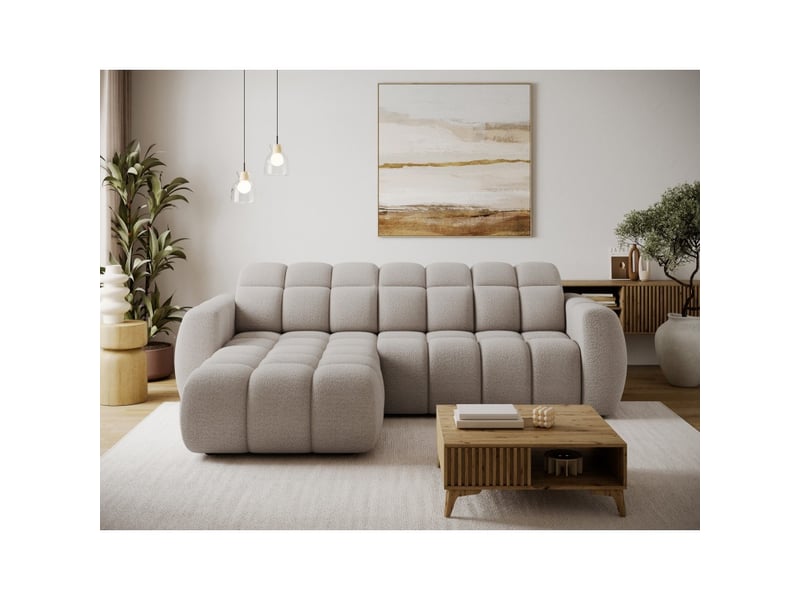  Canapé d'angle électrique fanoti 3 places beige – angle gauche  - Conforama B