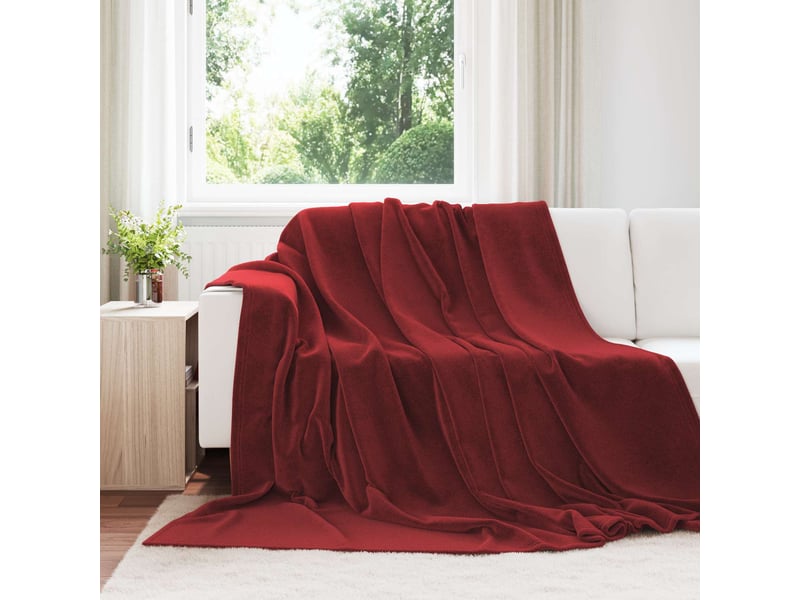  Plaid canapé bordeaux 220x240 cm 1.37 kg polaire  - Conforama B