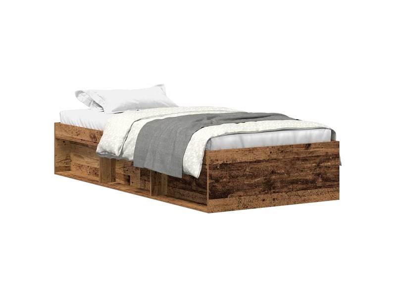  Lit simple- lit adulte -  cadre de lit sans matelas vieux bois 90x200 cm bois ingénierie  - Conforama A