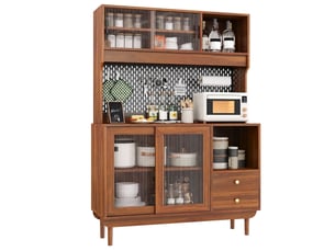 Buffet 4 porte(s) 2 tiroir(s) - 117 cm coloris bois foncé