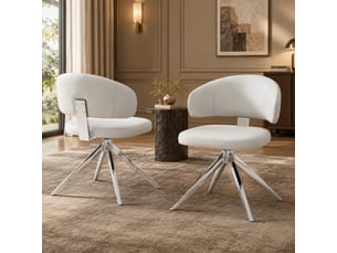 Fauteuil pivotant 360° avec dossier rembourré  - pieds métal antidérapants, pu gris clair