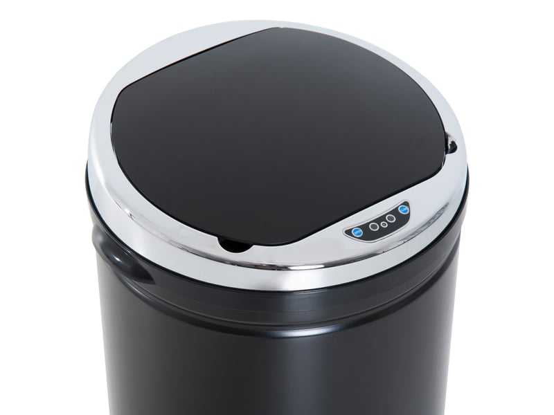  Poubelle automatique à capteur 42 l noire en acier avec couvercle, idéale pour cuisine et salle de bains  - Conforama E