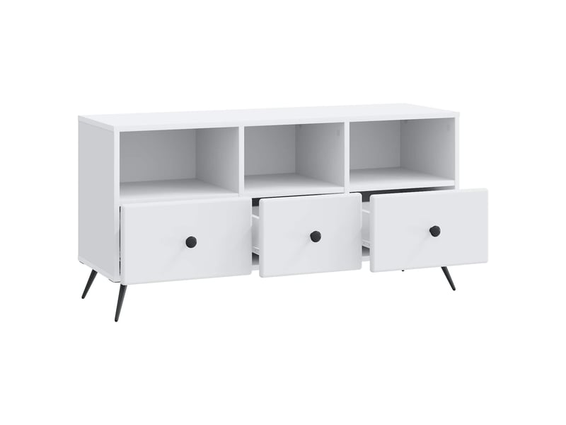  Meuble tv - banc tv - meuble de rangement blanc 102 x 34,5 x 50 cm bois d'ingénierie  - Conforama E