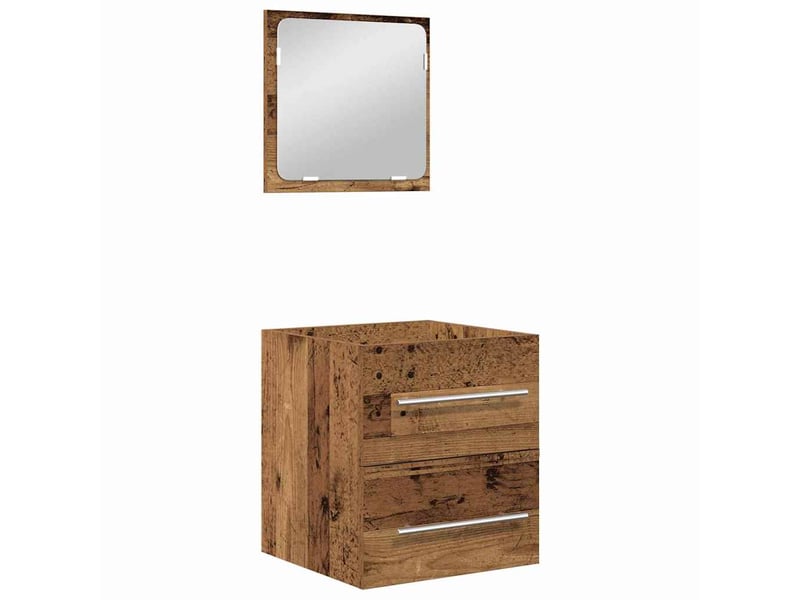  Ensemble de mobilier de salle de bain 2 pièces bois ancien cf64209  - Conforama E
