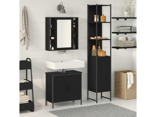 Ensembles de salle de bain, meubles de salle de bain 3 pc noir 33 x 33 x 185,5 cm cf64770