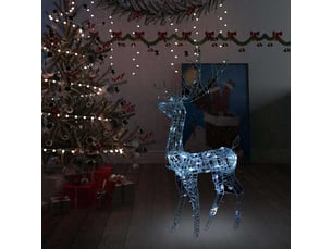 Renne de décoration de noël acrylique 140 led blanc froid 128 cm