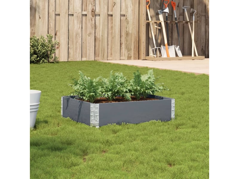  Jardinière - bac à fleurs gris 80x60 cm bois massif de pin  - Conforama B