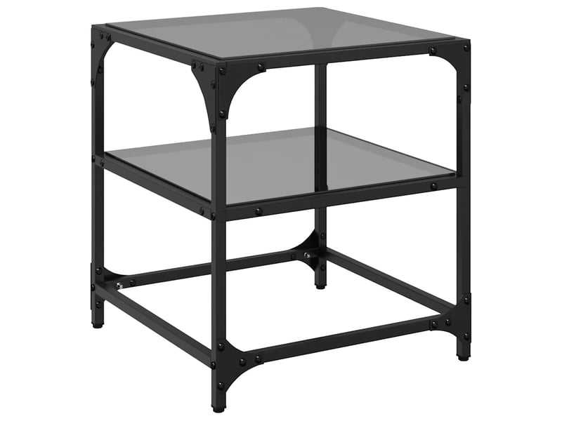  Tables basses avec dessus en verre noir 2 pcs 40x40x45 cm acier  - Conforama D