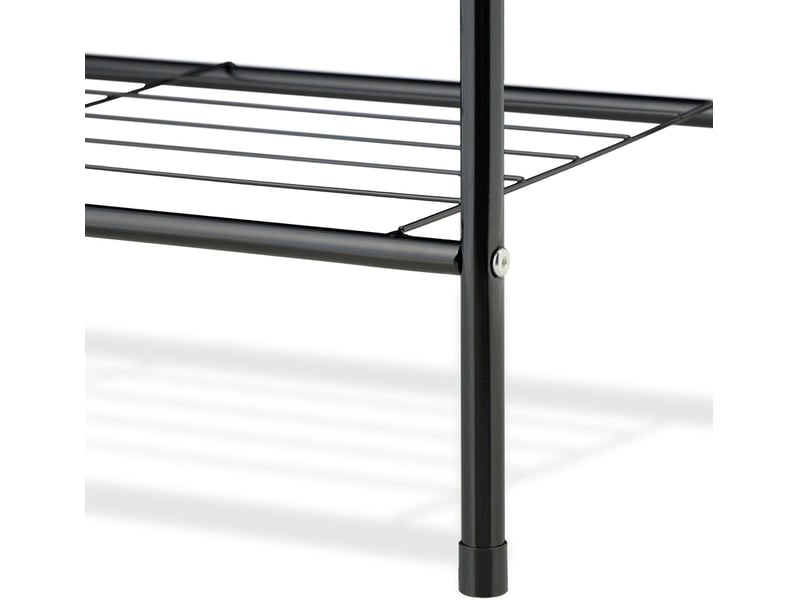 Portant à vêtements moderne avec 2 étagères 158 x 60 x 33 cm espace de rangement pratique design industriel en fer noir 13_0018347  - Conforama D
