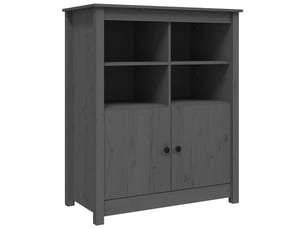 Buffet - bahut - meuble de rangement gris 83x41,5x100 cm bois massif de pin