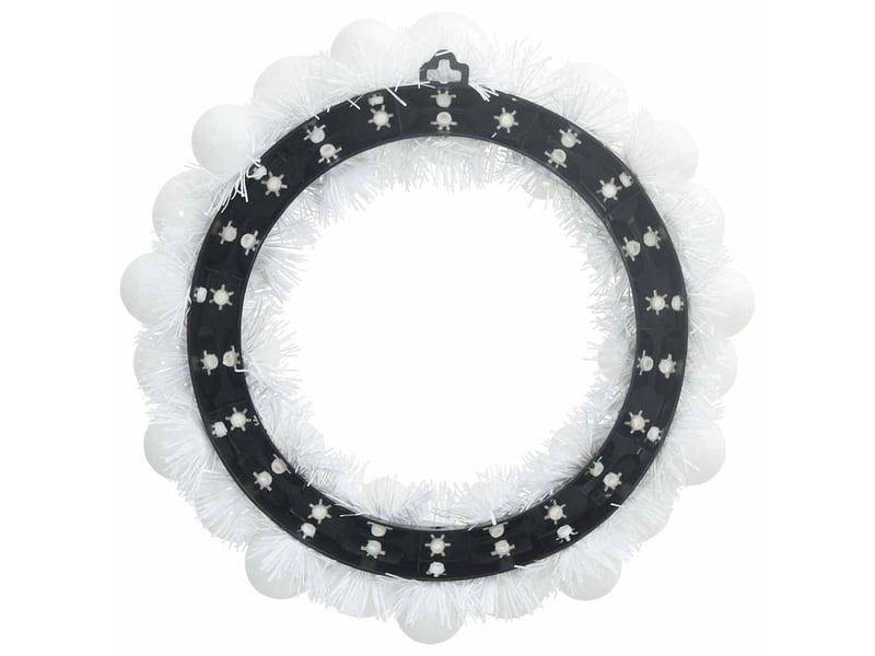  Couronnes de boules de noël 2 pcs blanc 33 x 33 x 7 cm  - Conforama E
