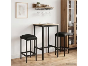 Lot de 2 tabouret de bar, chaise de bar noir 40x32x64 cm bois d'ingénierie shl22439