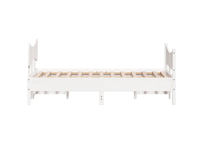  Lit double- lit adulte -  cadre de lit sans matelas blanc 120x190 cm bois de pin massif  - Conforama D