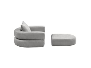 Sofa bed futon réversible gris clair, convertible pliable avec oreiller, meuble d'évenement moderne, parfait pour salon, chambre et invités