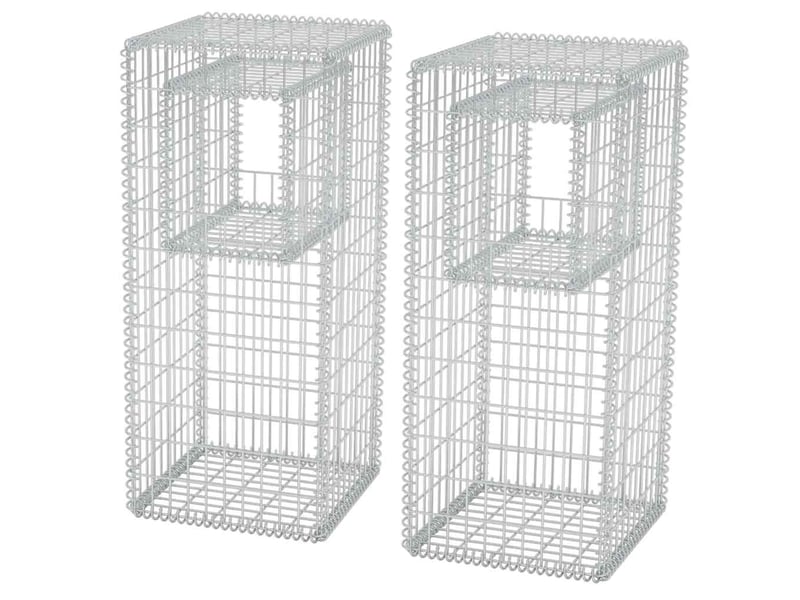  Jardinière - bac à fleurspoteau de panier gabion 2 pcs acier 50x50x120 cm  - Conforama A