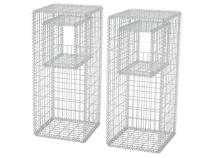 Jardinière - bac à fleurspoteau de panier gabion 2 pcs acier 50x50x120 cm