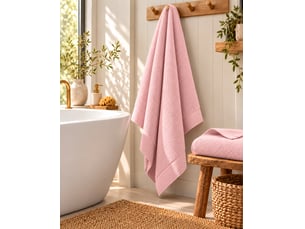 Drap de bain softy 100 x 150 cm éponge zero twist 100% coton peigné 600 gm² bonbon