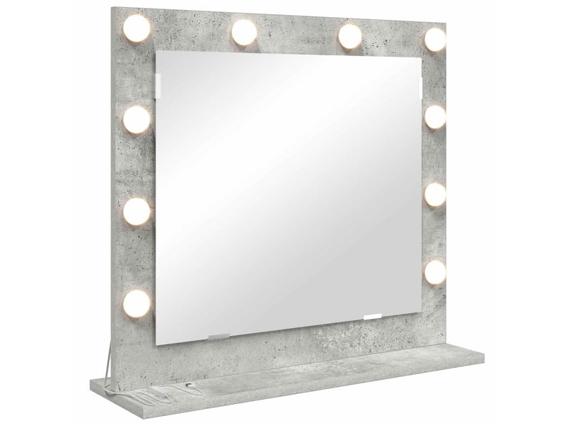 Miroir de vanité, miroir de coiffeuse gris béton 60 x 55 x 18 cm rectangulaire cf62776 - Conforama A