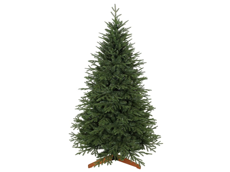  Sapin de noël artificiel 180 cm, arbre de noël, 2081 branches articulées en pe et pvc ignifuge, support en bois robuste  - Conforama A