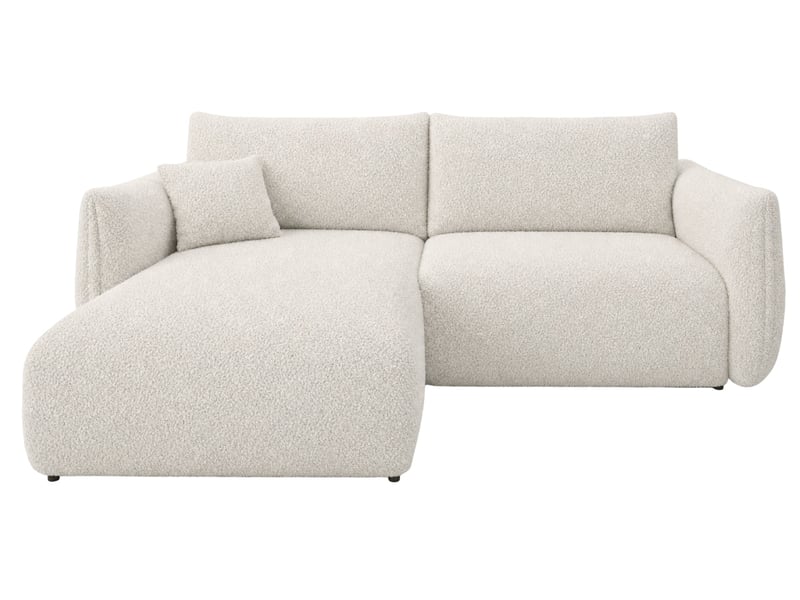  Elio mini - canapé d'angle convertible tissu bouclette 3 places beige  - Conforama A